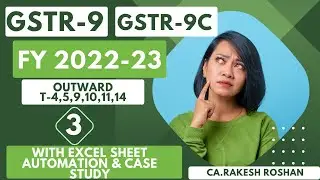 Part-3 |GSTR-9 & 9C |FY 2022 23| how to file with excel Working Calculation sheet| Ca.Rakesh Roshan|