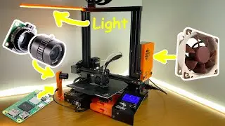 3d printer upgrades with Raspberry Pi Zero 2 W, HQ camera, lamp and fan for Creality Ender 3