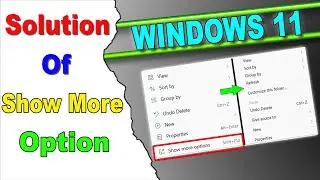 How to Remove Show More Option | Enable Old Desktop Right Click Contex Menu In Windows 11