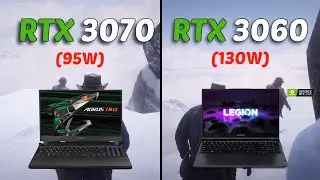 RTX 3070 95W vs RTX 3060 130W Laptop | 10 Games comparison