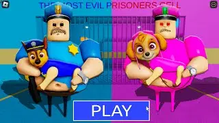 NEW UPDATE! PAW PATROl WITH BARRY AND BARRY'S WIFE in BARRY'S PRISON RUN! New Scary Obby #Roblox