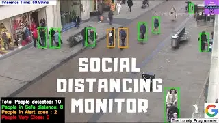 Social Distancing Monitor Demo using Deep Learning Computer Vision