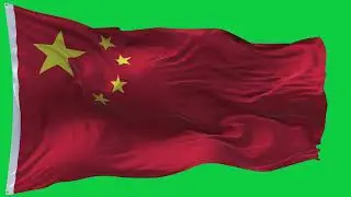🚩China Flag Waving | GREEN SCREEN & CHROMA MATTE🚩