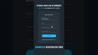 Animated Registration Form in Html CSS & Javascript | Floating Placeholder Text Effect #shorts