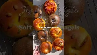 Fluffy & Chewy Japanese Bagels#homemade#recipe#bagel#japan#easy#sourdough#tutorial#shorts#satisfying