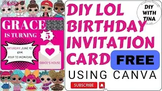 DIY LOL birthday invitation card using Canva tutorial (FREE)