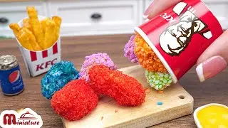 Yummy Miniature Rainbow KFC Popcorn Chicken Recipe | ASMR Cooking Mini Food