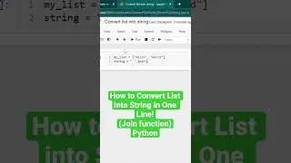 How to Convert List to String in One Line in Python #shorts #python #programming #coding