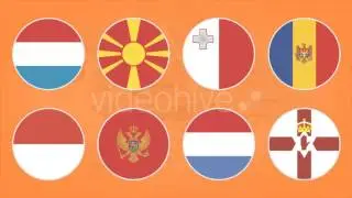 Flat Flag Icons Europe Countries