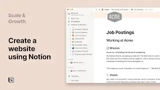 Notion 101: Create a website using Notion