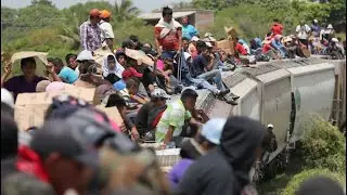 Biden NWO Globalist Open Borders Mexico Border massive Illegals many nations pouring into USA