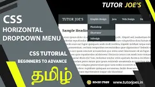 Horizontal Dropdown Navigation Bar in HTML & CSS in Tamil | Tutor Joes