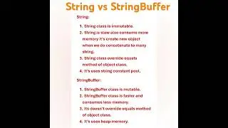 Daily Java interview questions | difference between string and stringBuffer #java #shorts