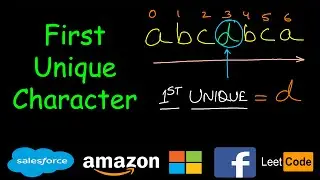 First unique character in a string | Leetcode 
