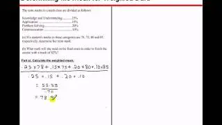 Determining the Mean for Weighted Data