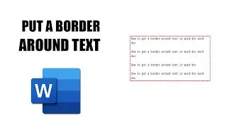 How to put a border around text in word doc