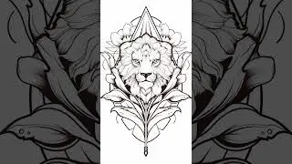 geometric lion Tattoo Ideas