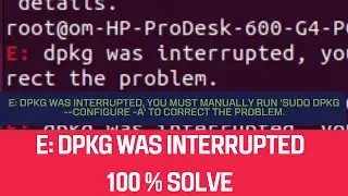 E: dpkg was interrupted, you must manually run 'sudo dpkg --configure -a' to correct the problem.