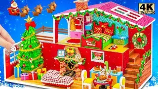Build Christmas House Idea Using Cardboard and DIY Christmas Tree Decoration 🎄 DIY Miniature House
