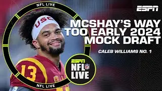 Caleb Williams sits at No. 1️⃣ on Todd McShays Way Too Early 2024 Mock Draft 👀 | NFL Live