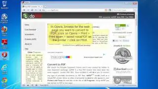 Convert a web page to PDF from Opera