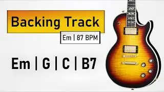 Rock BACKING TRACK in Em | 87 BPM | Guitar Backing Track