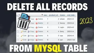 How to Delete Data or Record in a table using PHPMyAdmin | delete all rows from a mysql table