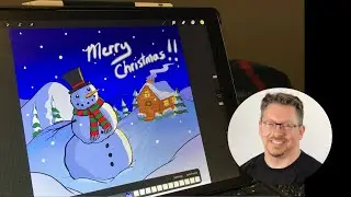 Holiday Snowman Scene - Export from Procreate