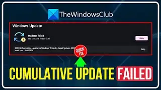 Windows Cumulative Update not installing or fails to install