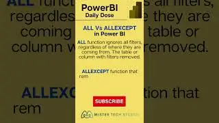 ALL vs ALLEXCEPT in Power BI in Power BI | PowerBI Desktop | Power BI Tutorial