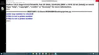 Prime number in python, python programming 2020