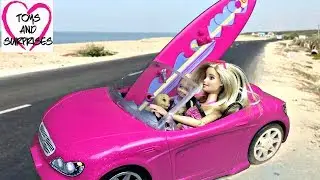 Chelsea and Barbie goes to the beach ocean💗 Barbie Doll swim 💗  Dolphin Jet ski Play Toy Video