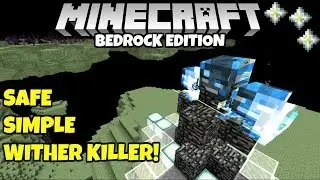 Minecraft Bedrock: Simple Safe Wither Killer! No Sword Needed! MCPE PE Xbox