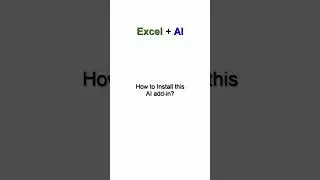 Excel meets Artificial Intelligence AI