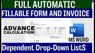 Create Dependent Drop-Down List in Word - Fillable Forms Microsoft Word