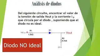 Análisis de diodos | En un diodo NO ideal, hallar la corriente ID y el voltaje Vout.