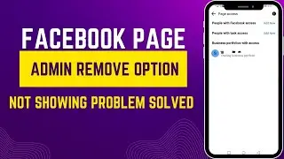 Facebook page admin remove option not showing solved | this admin is pending removal facebook page