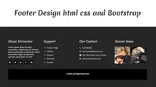 Responsive footer section design with html css and bootstrap