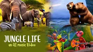 JUNGLE LIFE made with AI - An AI music video for kids #animation #ai #cartoon #viralvideo