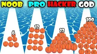 NOOB vs PRO vs HACKER vs GOD in Basketball Hoops