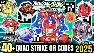 All COMPLETE 40+ QUADSTRIKE BEYBLADES QR CODES 2025 | All Waves | BEYBLADE BURST QUAD STRIKE APP