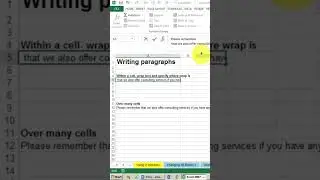 Paragraph row in Excel cells. Create new line within a cell