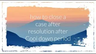 Salesforce how to close a case after resolution after Cool down period