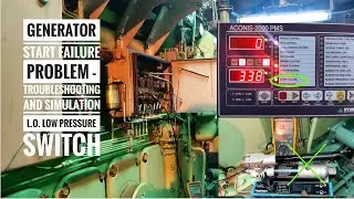 English - Generator Start Failure problem - troubleshooting and simulation L.O. Low pressure switch