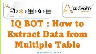 Extract Data from Multiple Table with Automation Anywhere IQ BOT | Multiple Table Data Extraction