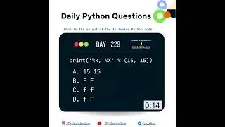 Python Coding challenge - Day 229 | What is the output of the following Python Code?