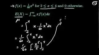 Deriving the Mean and Variance of a Continuous Probability Distribution