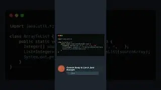 Convert Array to List in Java #shorts #java #array #list #programming #programmingshorts