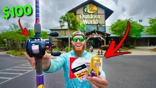 $100 Budget BASS PRO SHOPS Fishing Challenge (Rod, Reel, Line, Lures)