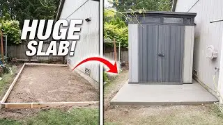 Pouring A HUGE Concrete Slab For A Storage Shed or Patio! DIY Step-By-Step Guide! How To